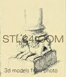 Капители и базы (CHAPITER_1740 -  | 3D model 3DSMAX / OBJ / STL) 3D модель для ЧПУ станка